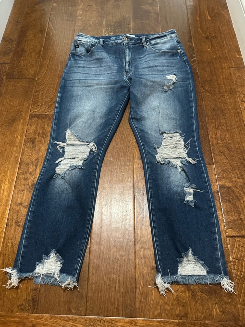 Kancan straight high rise ripped jeans
